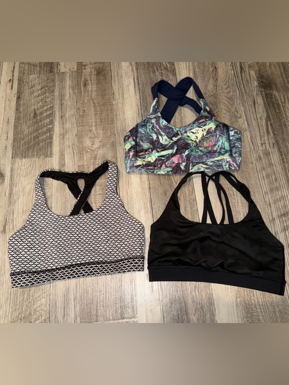 Lululemon Women's Sports Bras bundle - Black, White Geo, Multicolor